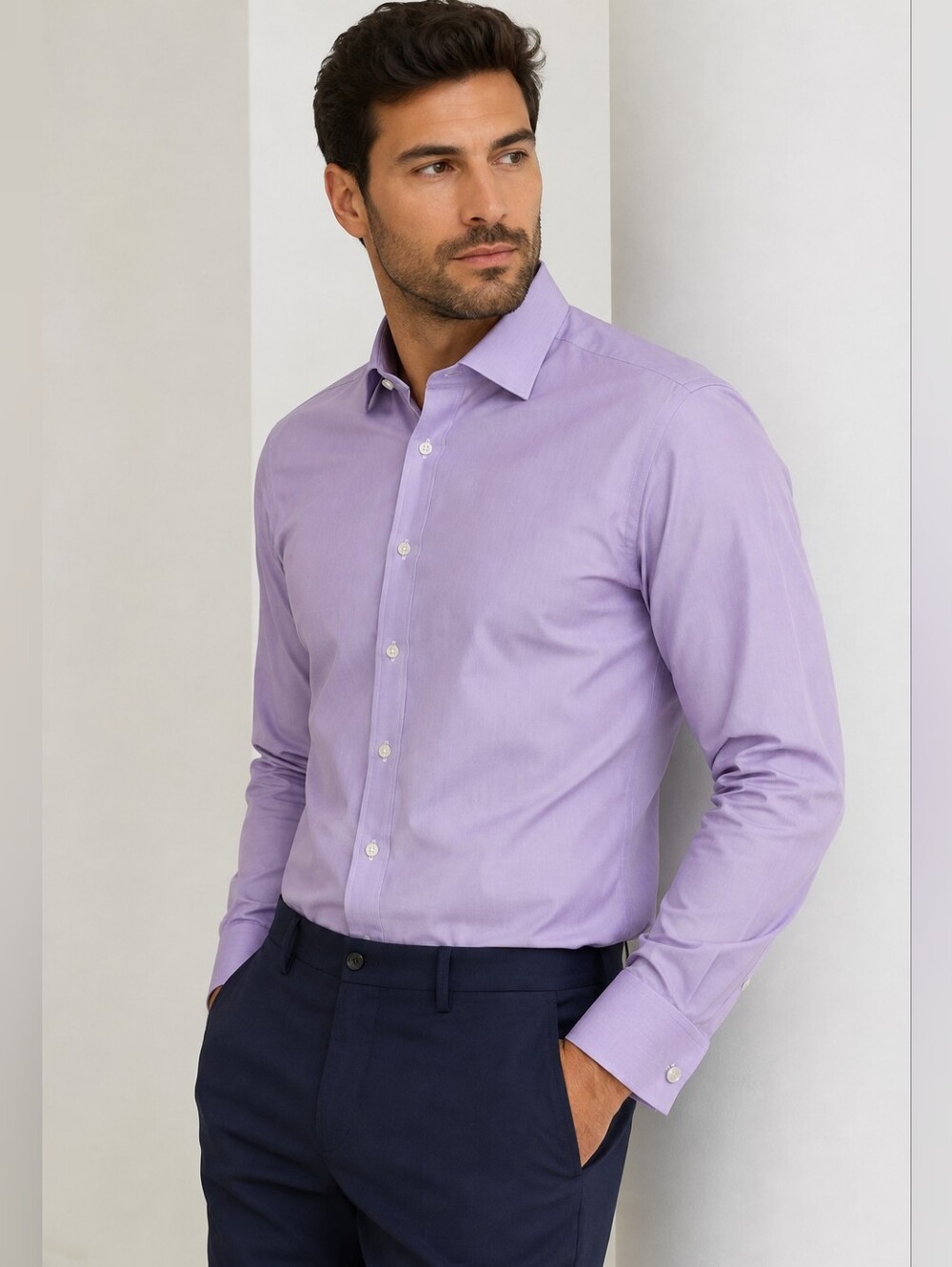 Brooks Brothers Regent Supima Cotton Non-Iron French Cuff Shirt 16.5 36 Lavender